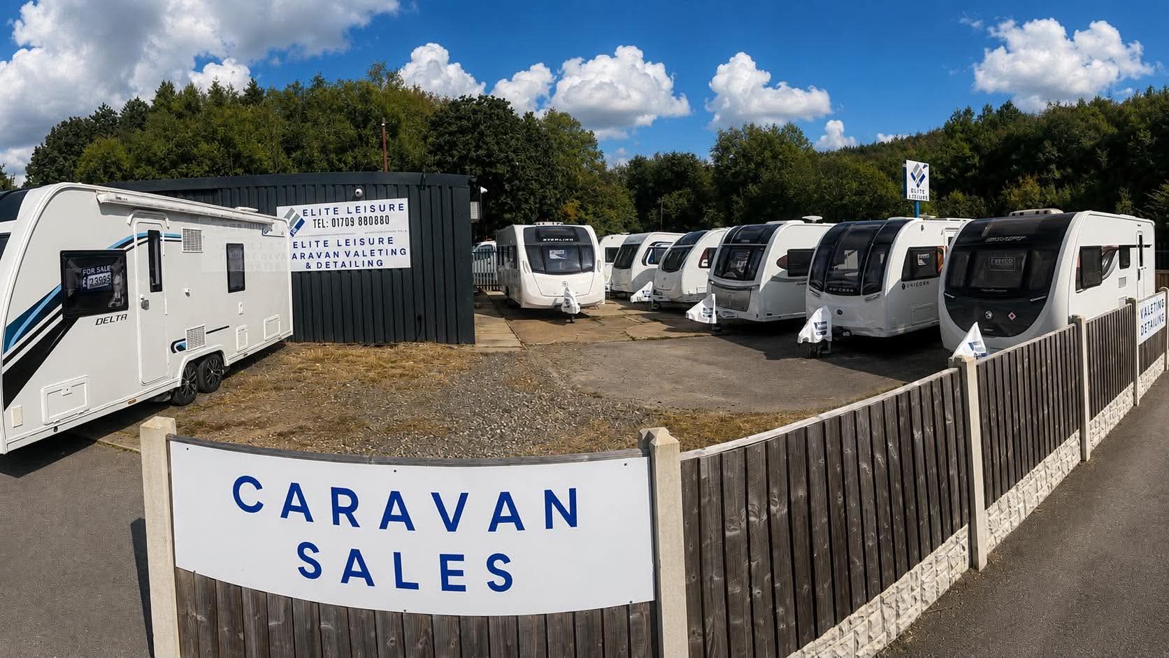 Elite Leisure caravan sales forecourt in Thurnscoe